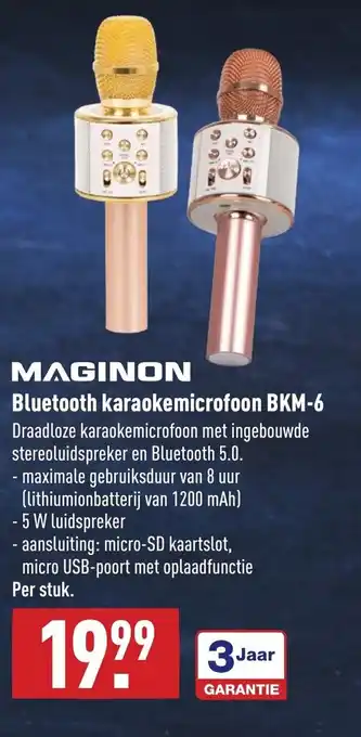 ALDI Maginon Bluetooth karaokemicrofoon BKM-6 aanbieding