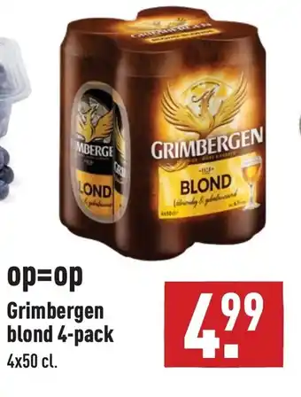 ALDI Grimbergen blond 4-pack 4x50 cl aanbieding