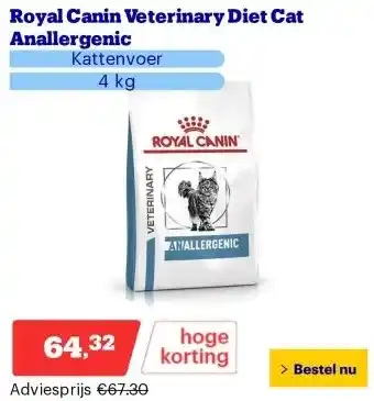 Bol.com Royal Canin Veterinary Diet Cat Anallergenic aanbieding