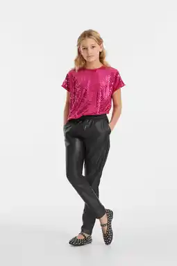 Wehkamp anytime Joggingbroek imitatieleer zwart aanbieding