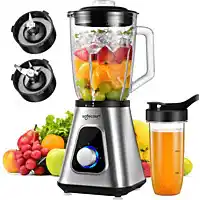 Bol.com Safecourt Kitchen Sportblender - Krachtige 1200 Watt Blender met To-Go Beker - 3 Standen - RVS aanbieding