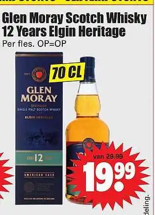 Dirk Glen Moray Scotch Whisky 12 Years Elgin Heritage aanbieding