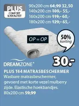 Jysk PLUS T44 MATRASBESCHERMER aanbieding