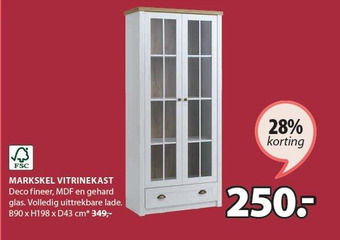 Jysk MARKSKEL VITRINEKAST aanbieding