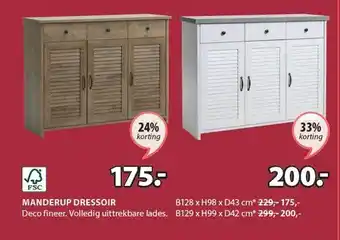 Jysk MANDERUP DRESSOIR aanbieding