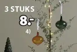 Jysk SKADI KERSTBAL 3 st/pk. Ø11 x H10 cm aanbieding