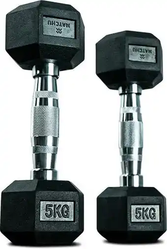 Bol.com Matchu Sports - Hexa dumbbells - 5KG - Set van 2 - Zwart aanbieding