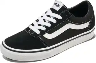 Amazon Vans Sneaker Ward Canvas dames Low-Top Trainers , Zwart Suede Canvas Zwart Wit Iju , 38.5 EU aanbieding