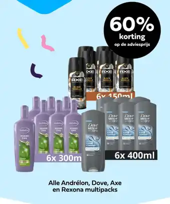 Plein.nl Alle Andrélon, Dove, Axe en Rexona multipacks aanbieding