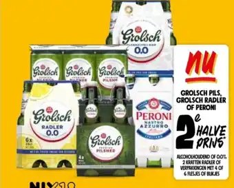 Jumbo Grolsch pils, grolsch radler of peroni aanbieding