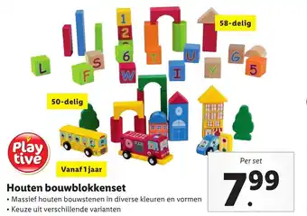 Lidl Playtive Houten bouwblokkenset aanbieding