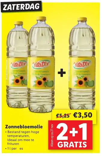 Lidl Zonnebloemolie 3*1L aanbieding