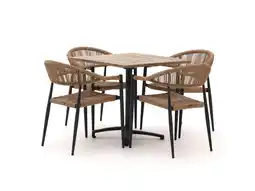 Kees Smit Manifesto Belpasso/Canzo 80cm dining tuinset 5-delig stapelbaar inklapbaar aanbieding