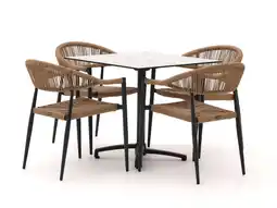 Kees Smit Manifesto Belpasso/Canzo 80cm dining tuinset 5-delig stapelbaar inklapbaar aanbieding