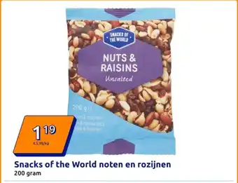 Action Snacks of the World noten en rozijnen aanbieding