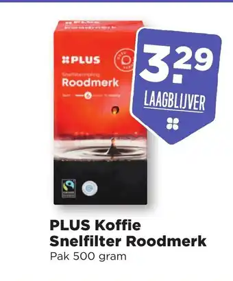 PLUS PLUS koffie snelfilter roodmerk 500 gr aanbieding