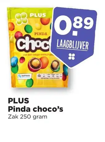 PLUS PLUS Pinda choco's 250 gr aanbieding