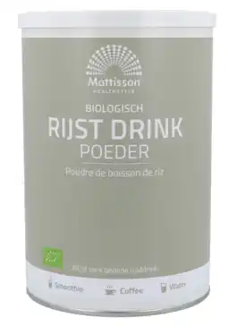 De Online Drogist Mattisson HealthStyle Biologische Rijstdrink Poeder aanbieding