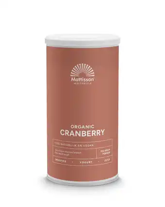 De Online Drogist Mattisson HealthStyle Organic Cranberry Poeder aanbieding