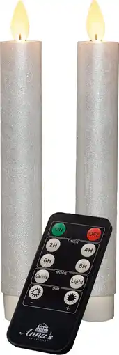 Intratuin Anna's Collection LED dinerkaars Tara met timer wit D 2,2 H 18 cm 2 stuks aanbieding