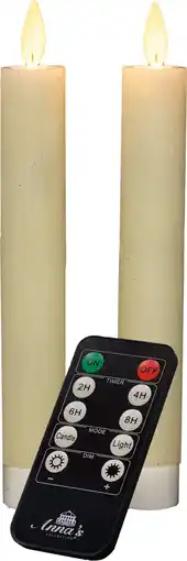 Intratuin Anna's Collection LED dinerkaars met timer ivoor D 2 H 18 cm 2 stuks aanbieding