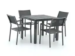 Kees Smit Bellagio Roma/Fidenza 90cm dining tuinset 5-delig stapelbaar aanbieding