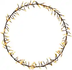Intratuin Anna's Collection kerstkrans zwart met 156 lampjes extra warm D 52 H 5 cm aanbieding