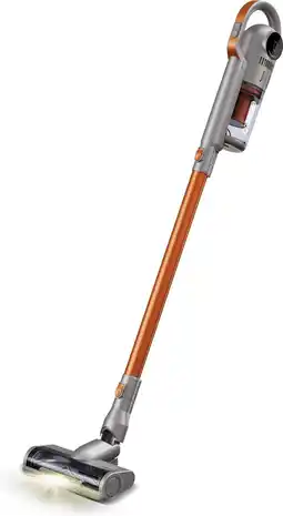 Bol.com TurboTronic IQ9 Draadloze Steelstofzuiger met Handstofzuiger - Oranje/Zilver aanbieding