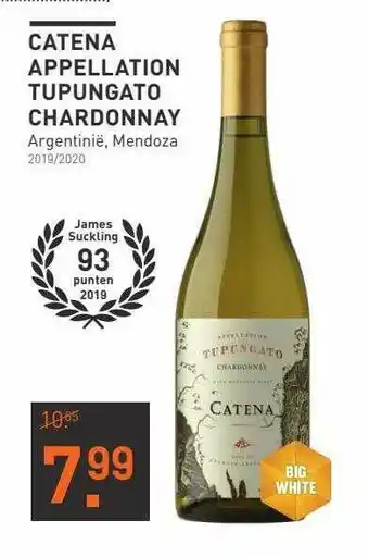 Gall & Gall Catena Appellation Tupungato Chardonnay Argentinië, Mendoza 2019-2020 aanbieding