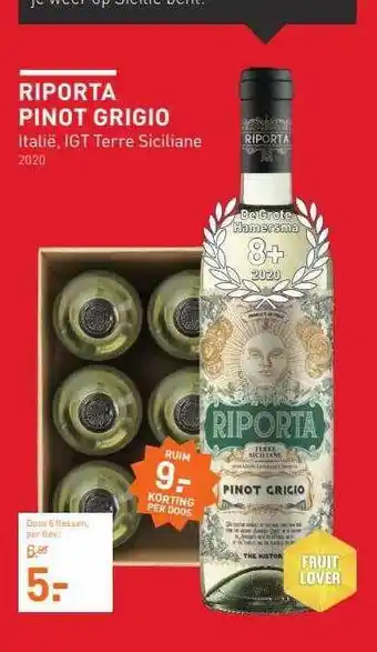 Gall & Gall Riporta Pinot Grigio Italië, IGT Terre Siciliane 2020 aanbieding