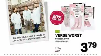 Ekoplaza Verse Worst Brandt & Levie 220g aanbieding