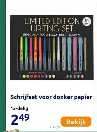 Action Schrijfset Voor Donker Papier	15-Delig aanbieding