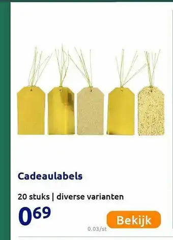 Action Cadeaulabels 20 Stuks aanbieding