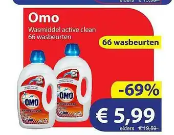 Die Grenze Omo Wasmiddel Active Clean 66 Wasbeurten aanbieding