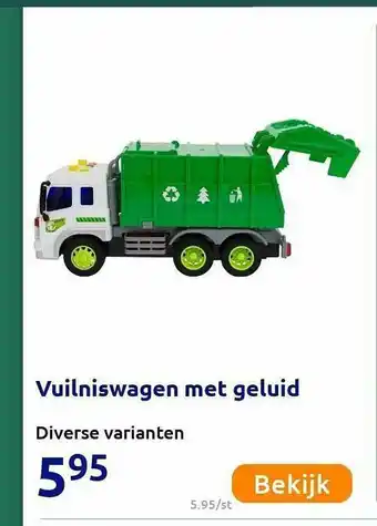 Action Vuilniswagen Met Geluid aanbieding