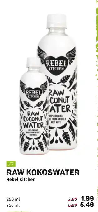 Ekoplaza Raw Kokoswater Rebel Kitchen aanbieding