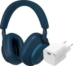 Coolblue Bowers & Wilkins Px7 S2e Blauw + BlueBuilt Power Delivery Oplader met Usb C Poort 20W Wit aanbieding