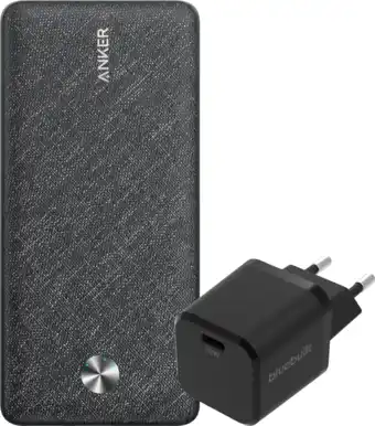 Coolblue Anker Powerbank 20.000 mAh Quick Charge en Power Delivery Zwart + Oplader 30W Zwart aanbieding