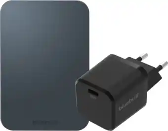 Coolblue BlueBuilt Draadloze Powerbank met MagSafe Magneet 5.000 mAh + Oplader 30W Zwart aanbieding
