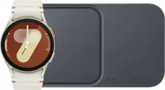 Coolblue Samsung Galaxy Watch 7 Crème 40mm + Duo Draadloze Oplader aanbieding