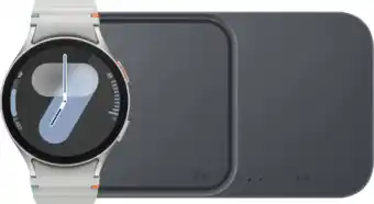 Coolblue Samsung Galaxy Watch 7 Zilver 44mm + Duo Draadloze Oplader aanbieding