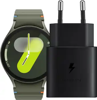Coolblue Samsung Galaxy Watch 7 Groen 44mm + Oplader 25W aanbieding
