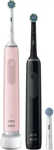 Coolblue Oral-B Pro Serie 3 Zwart en Roze Duo Pack aanbieding