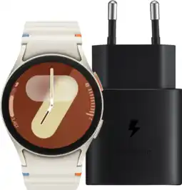 Coolblue Samsung Galaxy Watch 7 4G Crème 40mm + Oplader 25W aanbieding