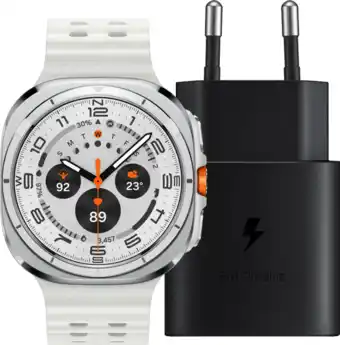 Coolblue Samsung Galaxy Watch Ultra 4G Wit 47mm + Oplader 25W aanbieding