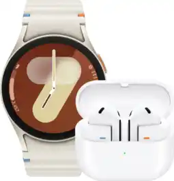Coolblue Samsung Galaxy Watch 7 Crème 40mm + Galaxy Buds3 Wit aanbieding
