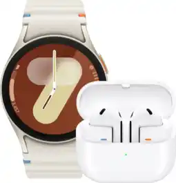 Coolblue Samsung Galaxy Watch 7 Crème 40mm + Galaxy Buds3 Wit aanbieding