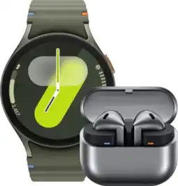 Coolblue Samsung Galaxy Watch 7 Groen 44mm + Galaxy Buds3 Zwart aanbieding