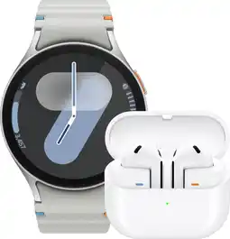 Coolblue Samsung Galaxy Watch 7 Zilver 44mm + Galaxy Buds3 Wit aanbieding