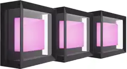 Coolblue Philips Hue Econic muurlamp White and Color Zwart modern 3-pack aanbieding